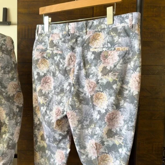 boohooMAN Floral Print Skinny Fit Suit - 40R